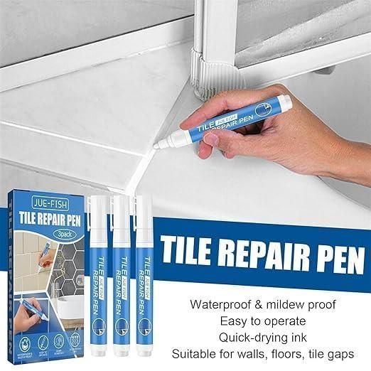 Tile Repair Pen (Pack of 3) Grout Pen for Bathroom, Kitchen, Floor & Wall Tiles